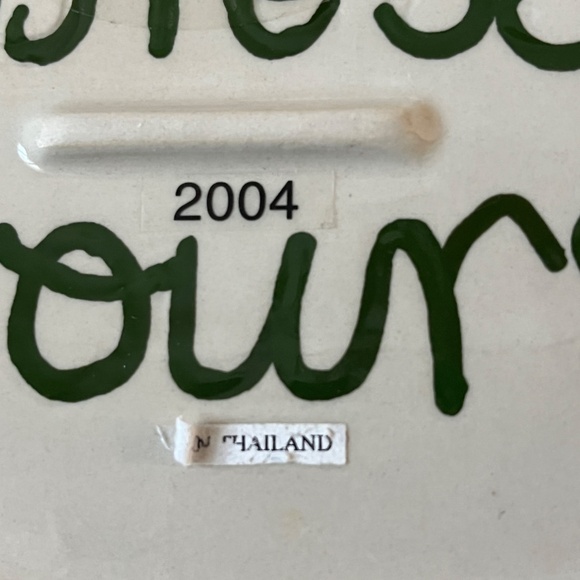 Expressly Yours Pottery 2004 Snowman oval platter 12 x 8 Baby Cold Outside Xmas - Picture 5 of 7